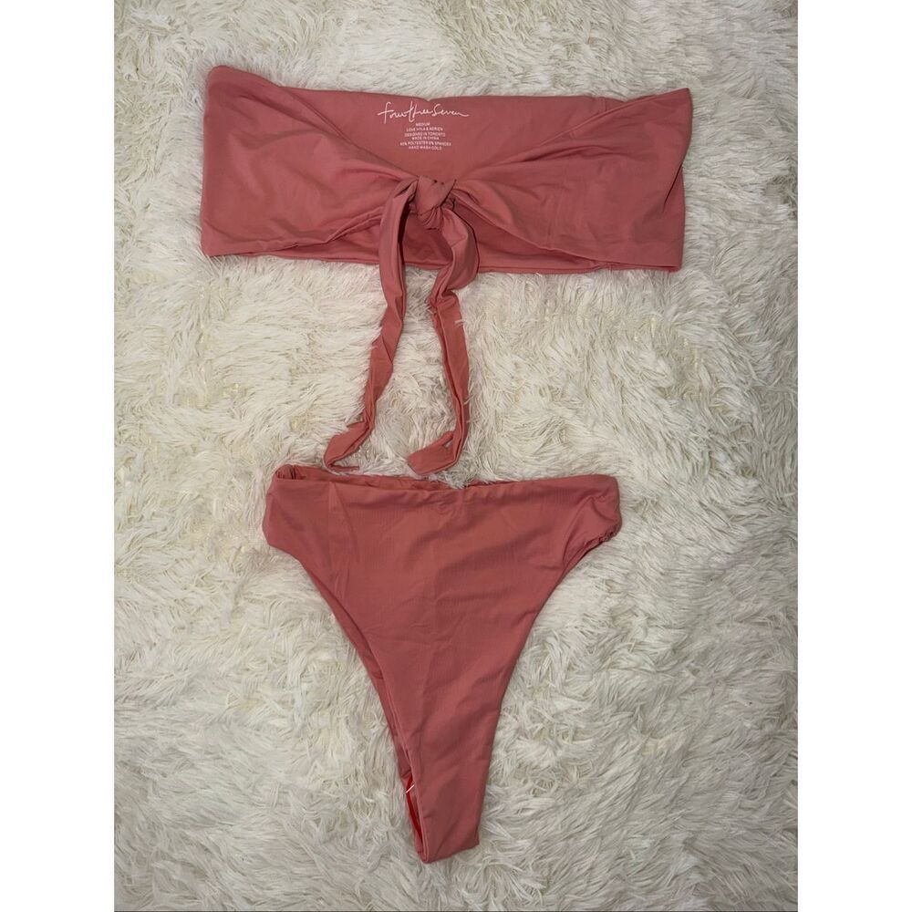 Four three seven size M pink bikini set 2 piece bathing suit